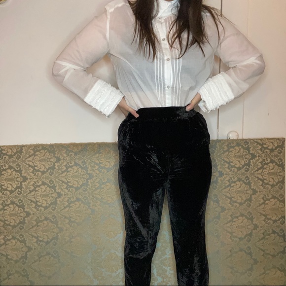 Cinq a Sept white blouse with frilly lace cuffs - Picture 3 of 5